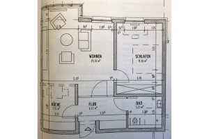 Aufteilung einer typischen Single-Wohnung
